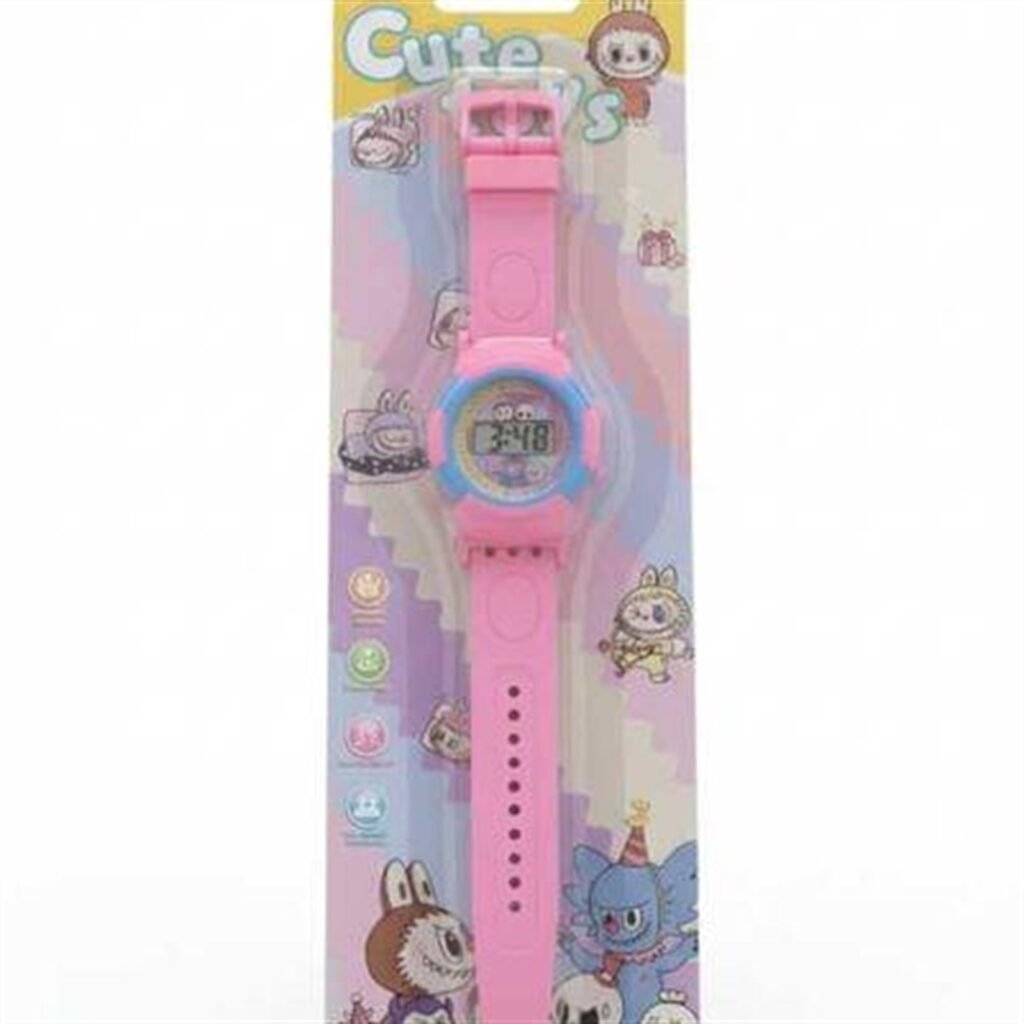 Kids Digital Watch – Cartoon Theme (Pink)